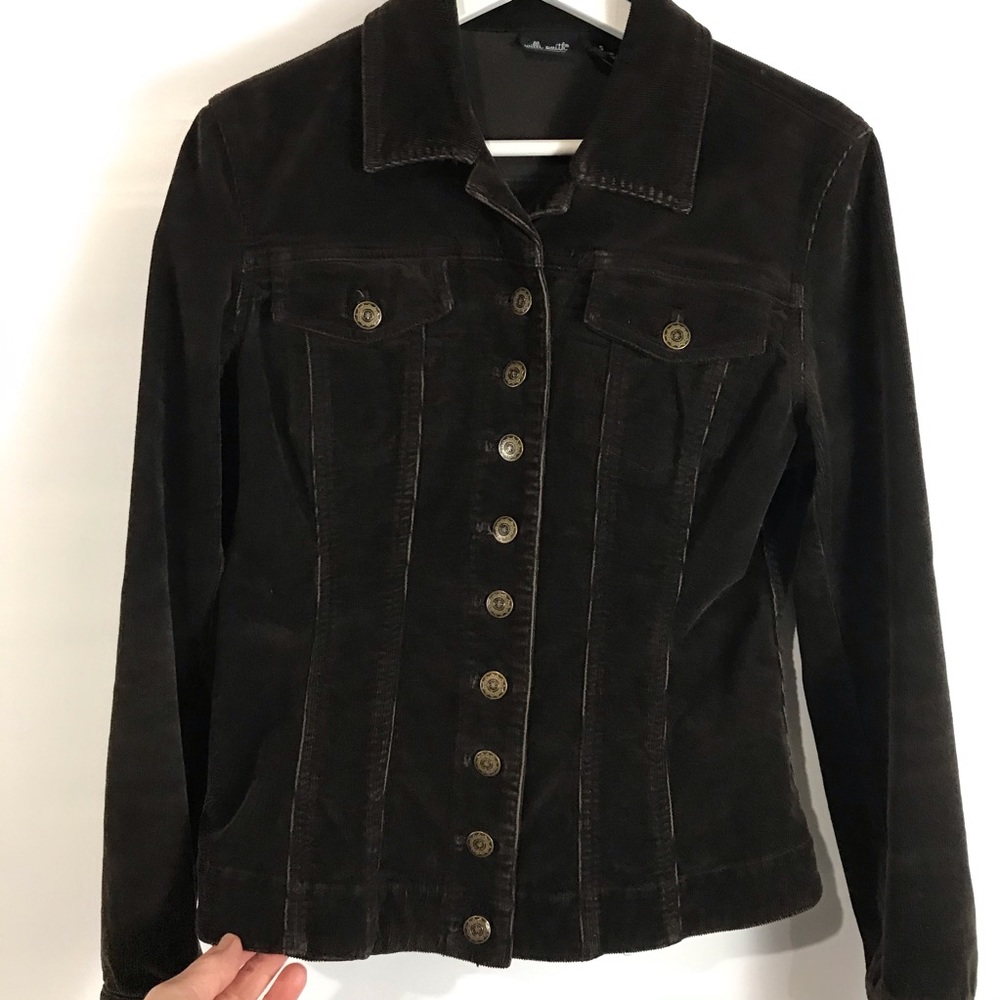 Willi Smith Brown Corduroy Jacket Stretch SZ SM